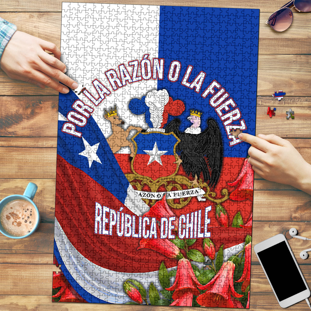 Chile Andean Condor Puzzle Patriotic National Symbols Copihue Flag Art