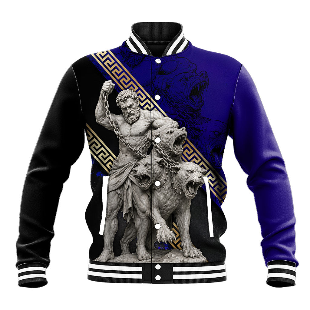 Hades And Cerberus Baseball Jacket Ancient Greek Mythology Statue Art