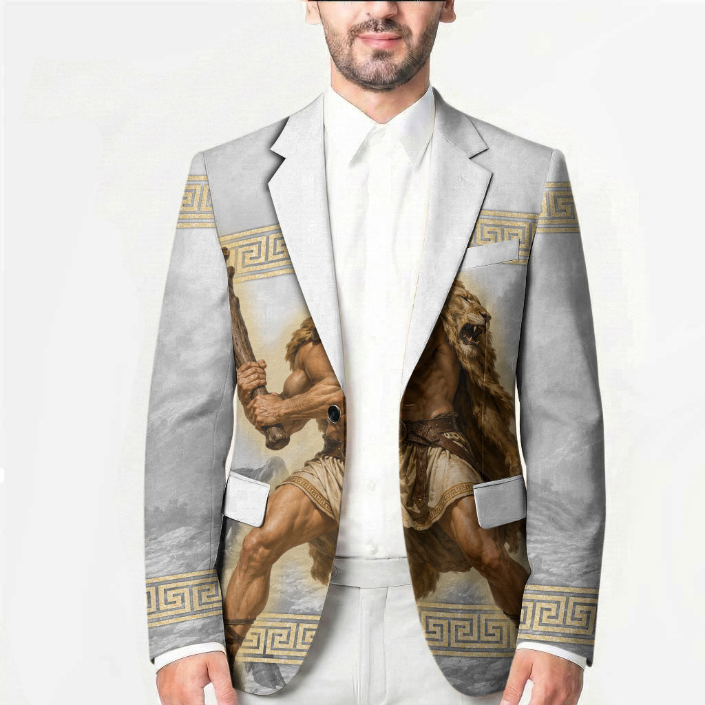 Greek Mythology Heracles Blazer Erymanthian Boar Classical Art Greek Key Pattern