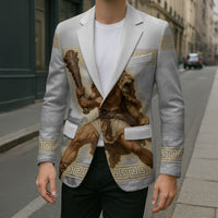 Greek Mythology Heracles Blazer Erymanthian Boar Classical Art Greek Key Pattern