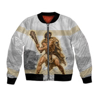 Greek Mythology Heracles Bomber Jacket Erymanthian Boar Classical Art Greek Key Pattern