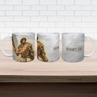 Greek Mythology Heracles Ceramic Mug Erymanthian Boar Classical Art Greek Key Pattern