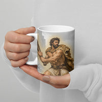 Greek Mythology Heracles Ceramic Mug Erymanthian Boar Classical Art Greek Key Pattern