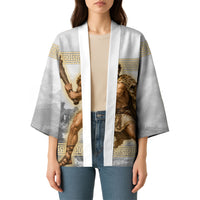 Greek Mythology Heracles Kimono Erymanthian Boar Classical Art Greek Key Pattern