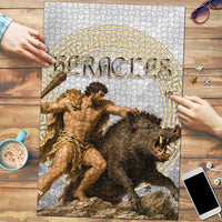 Greek Mythology Heracles Puzzle Erymanthian Boar Classical Art Greek Key Pattern