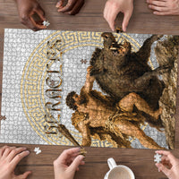 Greek Mythology Heracles Puzzle Erymanthian Boar Classical Art Greek Key Pattern