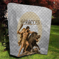 Greek Mythology Heracles Quilt Erymanthian Boar Classical Art Greek Key Pattern