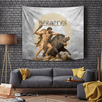 Greek Mythology Heracles Tapestry Erymanthian Boar Classical Art Greek Key Pattern