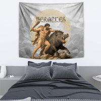 Greek Mythology Heracles Tapestry Erymanthian Boar Classical Art Greek Key Pattern