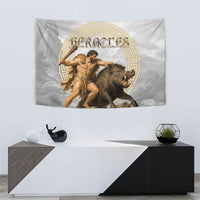 Greek Mythology Heracles Tapestry Erymanthian Boar Classical Art Greek Key Pattern