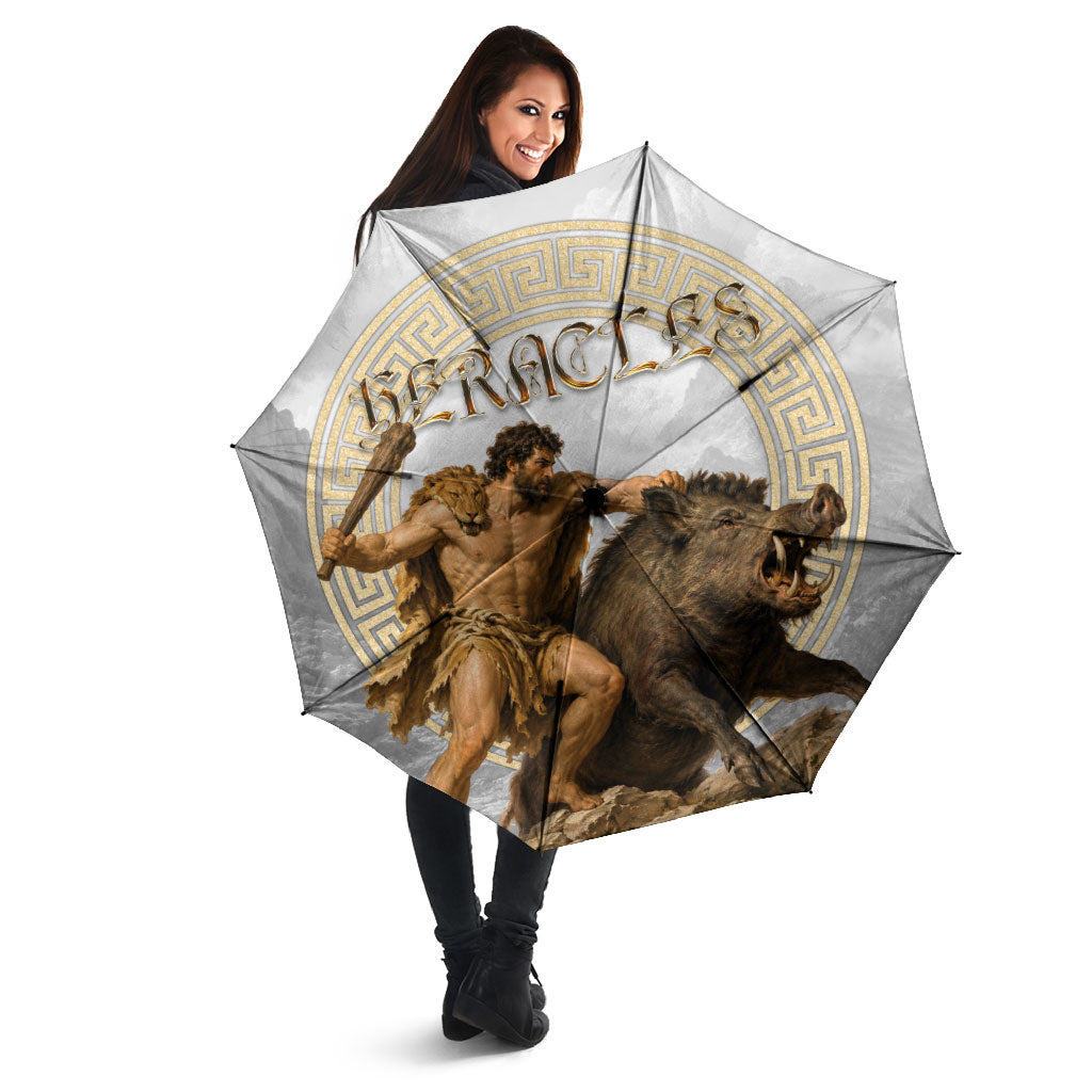 Greek Mythology Heracles Umbrella Erymanthian Boar Classical Art Greek Key Pattern