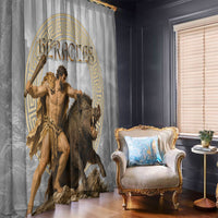 Greek Mythology Heracles Window Curtain Erymanthian Boar Classical Art Greek Key Pattern