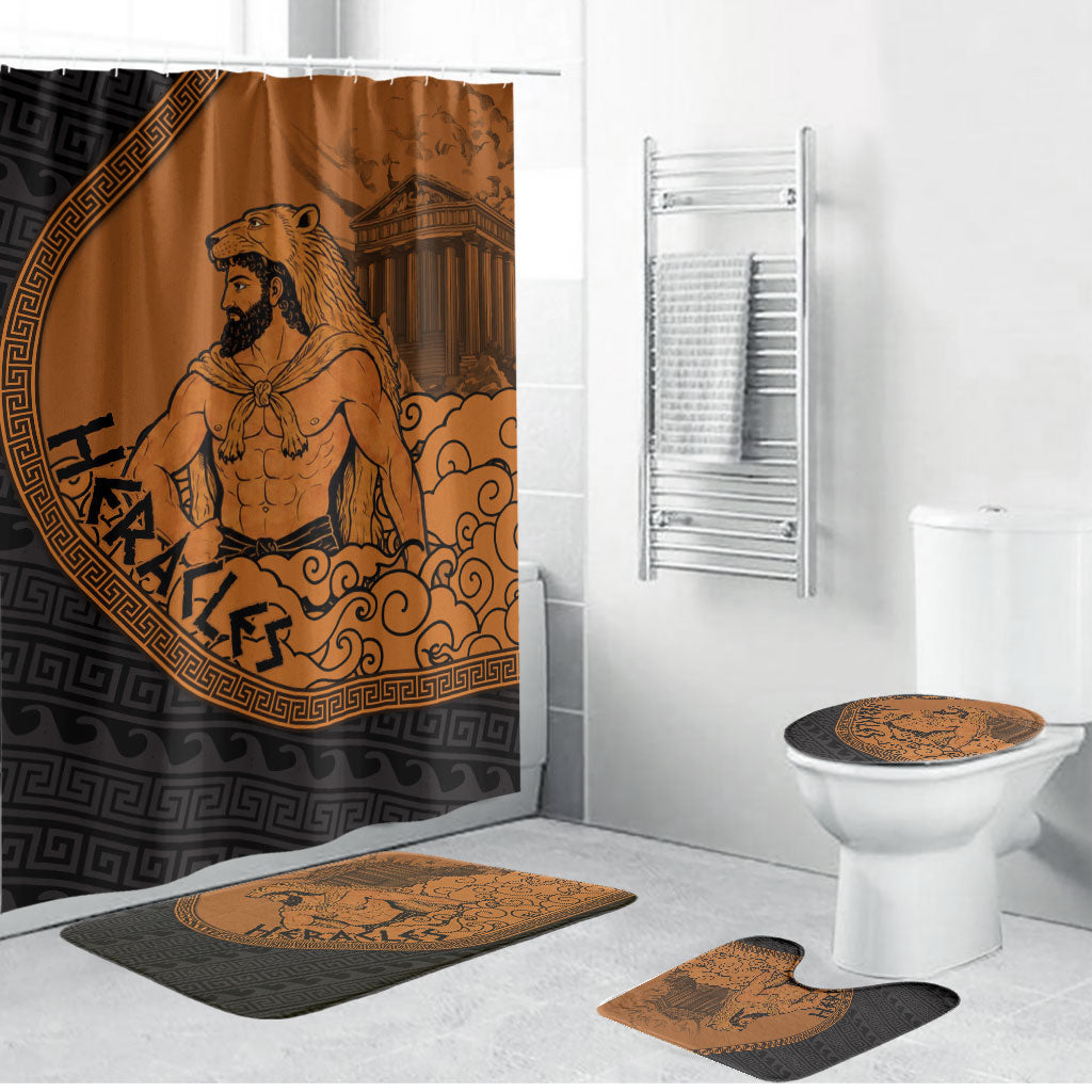 Greek Mythology Heracles Bathroom Set Nemean Lion Pegasus Classical Art Greek Key Pattern