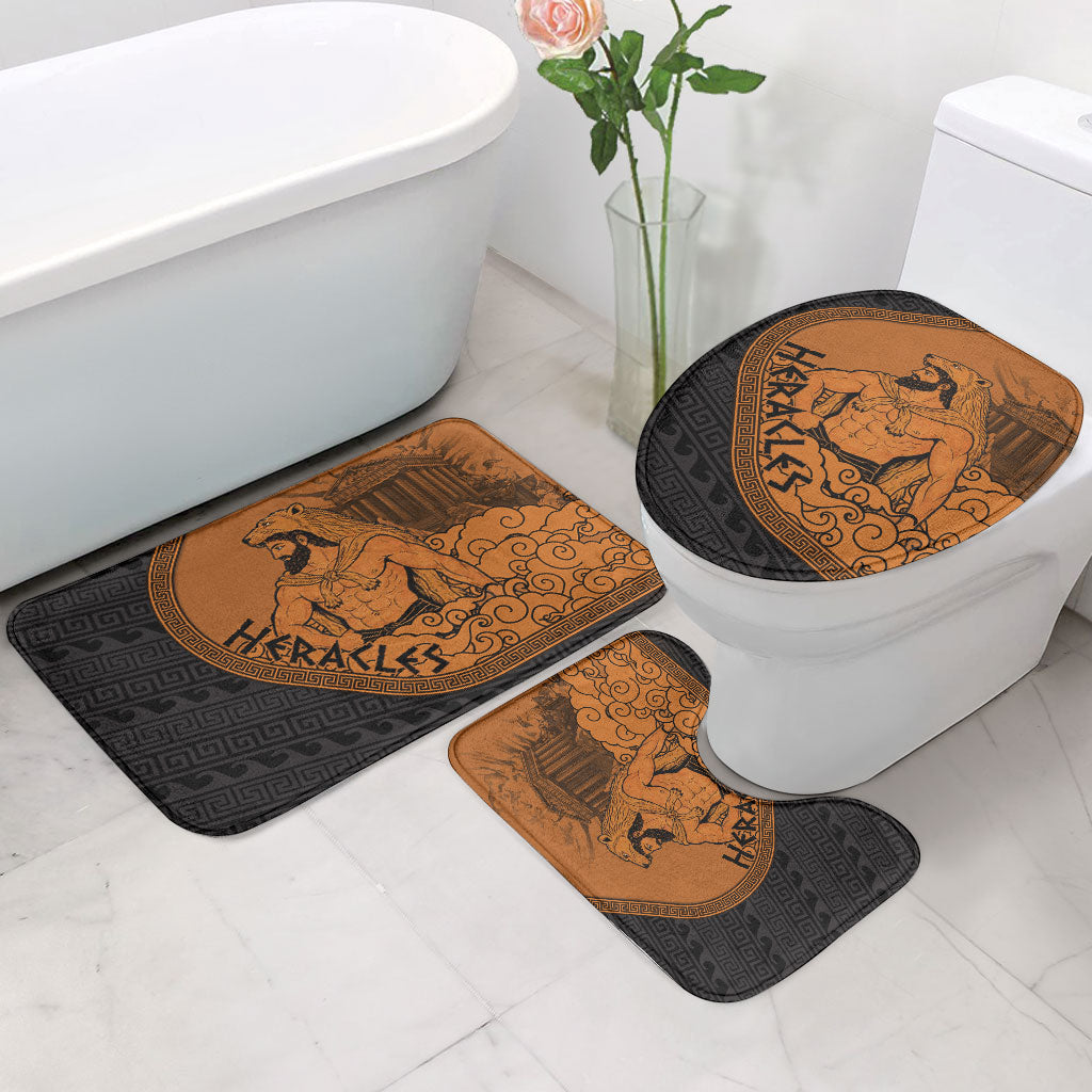 Greek Mythology Heracles Bathroom Set Nemean Lion Pegasus Classical Art Greek Key Pattern