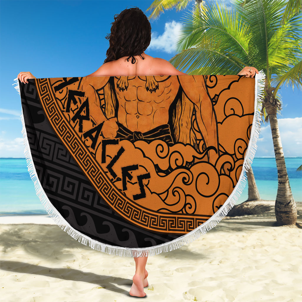 Greek Mythology Heracles Beach Blanket Nemean Lion Pegasus Classical Art Greek Key Pattern