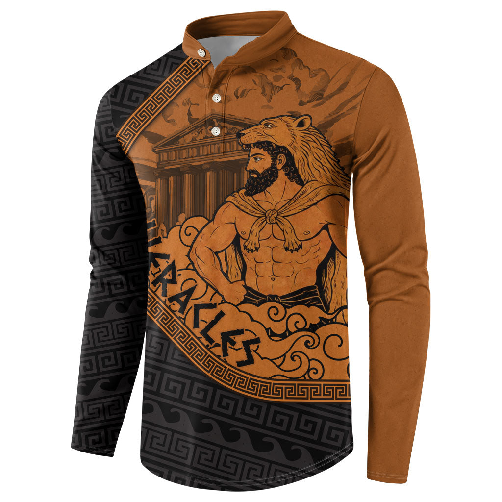 Greek Mythology Heracles Button Sweatshirt Nemean Lion Pegasus Classical Art Greek Key Pattern