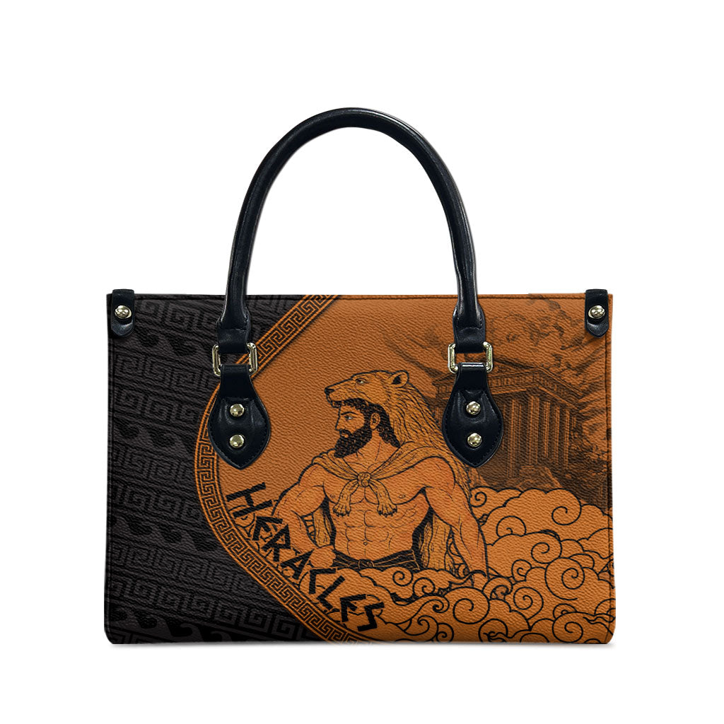 Greek Mythology Heracles Leather Bag Nemean Lion Pegasus Classical Art Greek Key Pattern