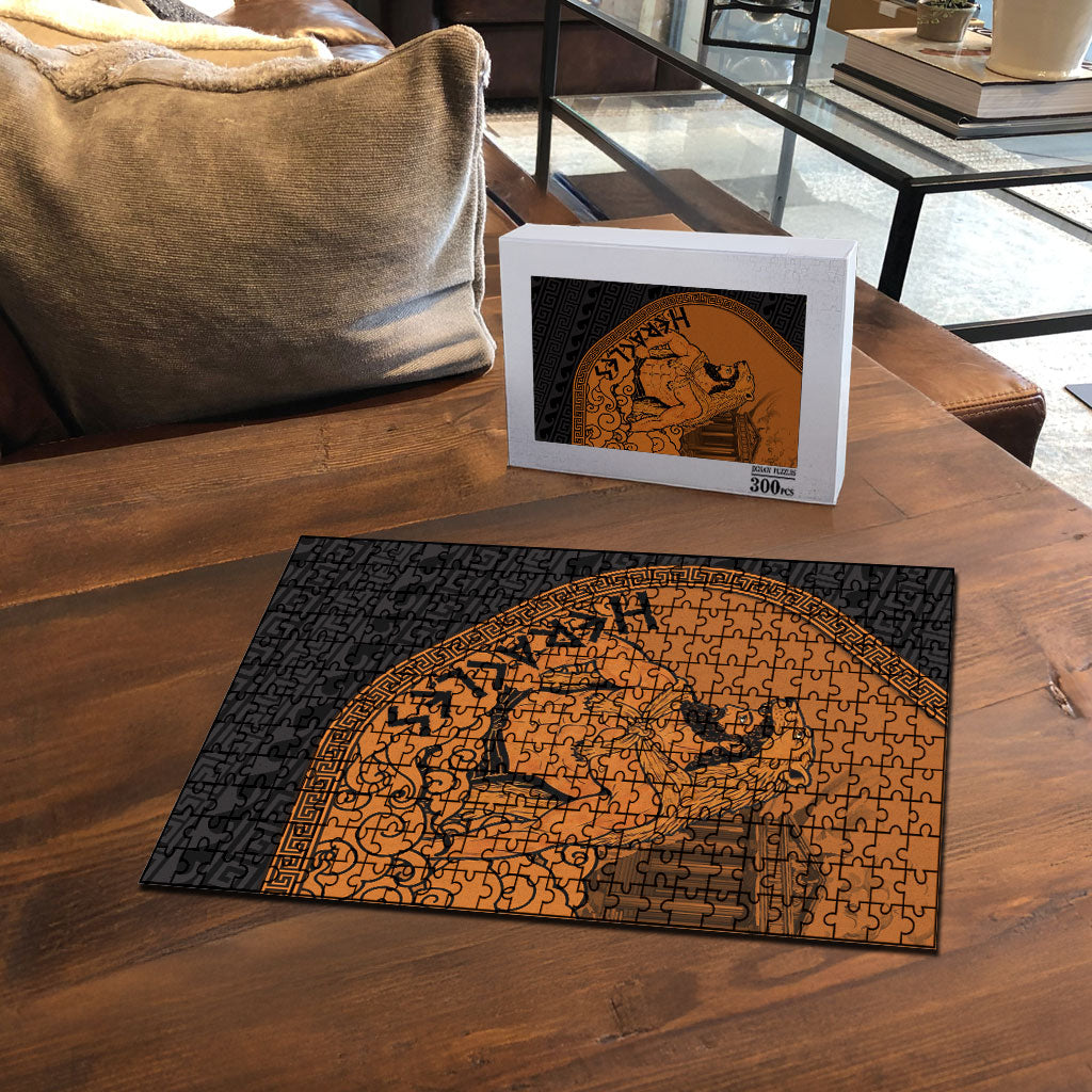 Greek Mythology Heracles Puzzle Nemean Lion Pegasus Classical Art Greek Key Pattern