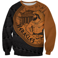 Greek Mythology Heracles Sweatshirt Nemean Lion Pegasus Classical Art Greek Key Pattern