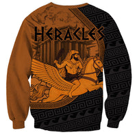 Greek Mythology Heracles Sweatshirt Nemean Lion Pegasus Classical Art Greek Key Pattern