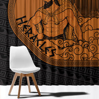 Greek Mythology Heracles Window Curtain Nemean Lion Pegasus Classical Art Greek Key Pattern