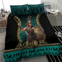 Achilles Greek Warrior Bedding Set Ancient Mythology Battle Graphic