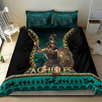 Achilles Greek Warrior Bedding Set Ancient Mythology Battle Graphic