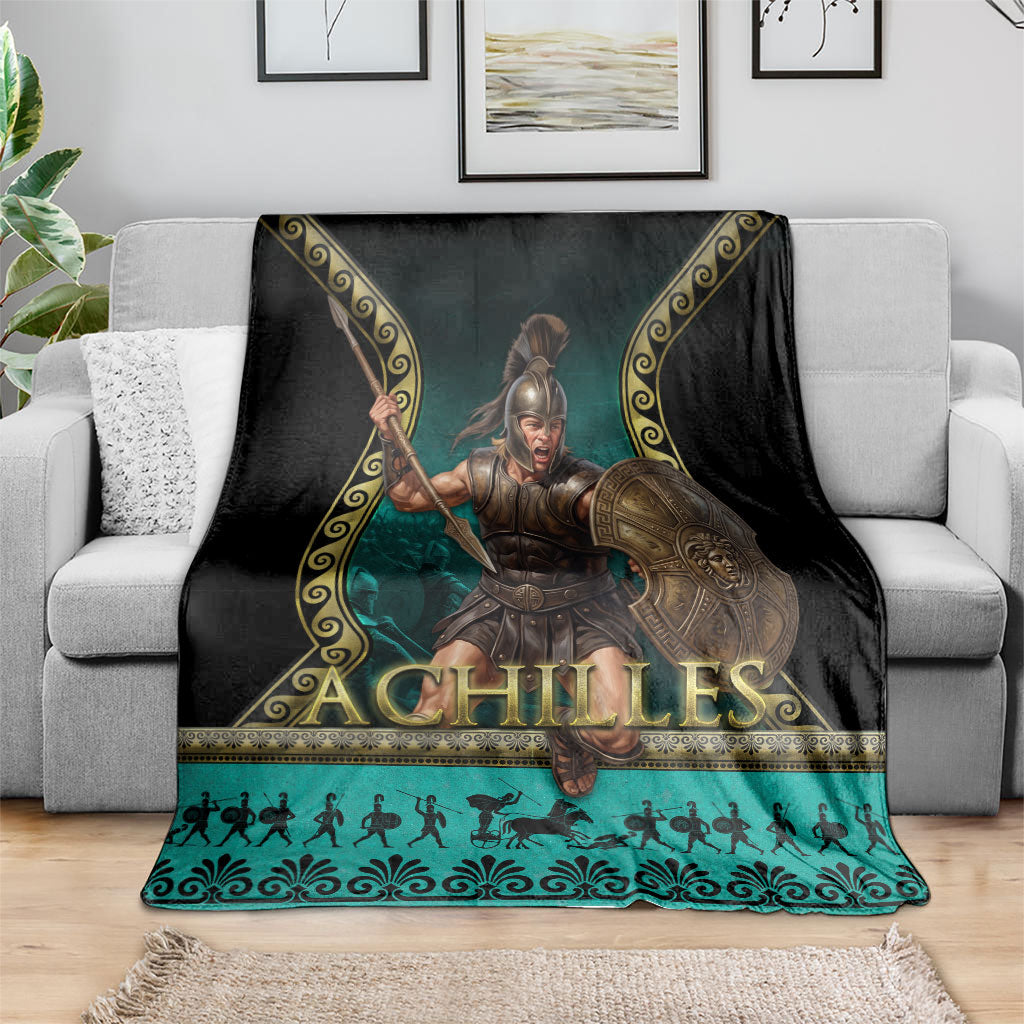 Achilles Greek Warrior Blanket Ancient Mythology Battle Graphic