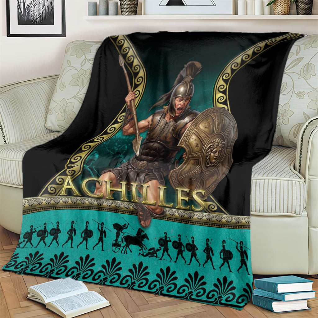 Achilles Greek Warrior Blanket Ancient Mythology Battle Graphic