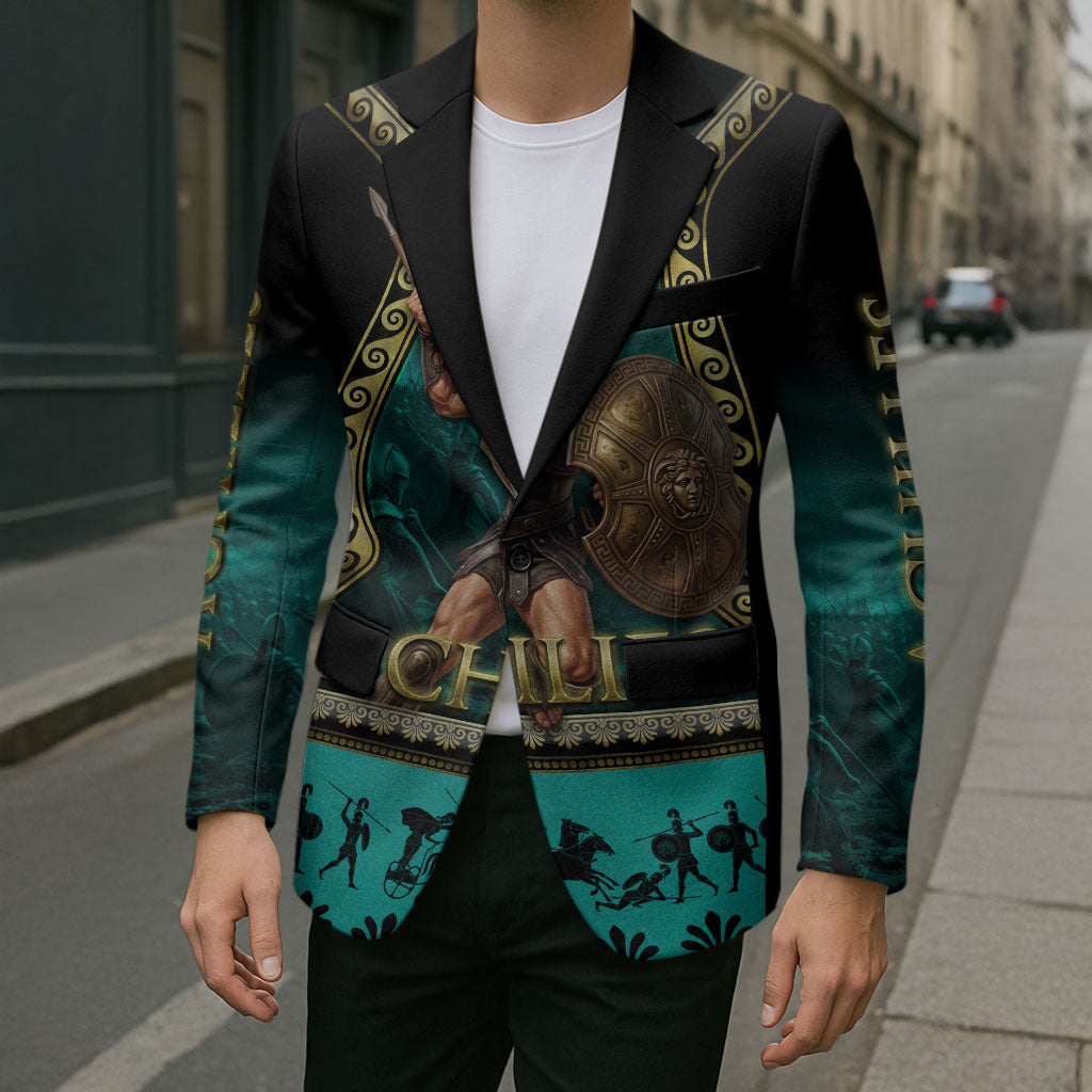 Achilles Greek Warrior Blazer Ancient Mythology Battle Graphic