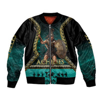 Achilles Greek Warrior Bomber Jacket Ancient Mythology Battle Graphic