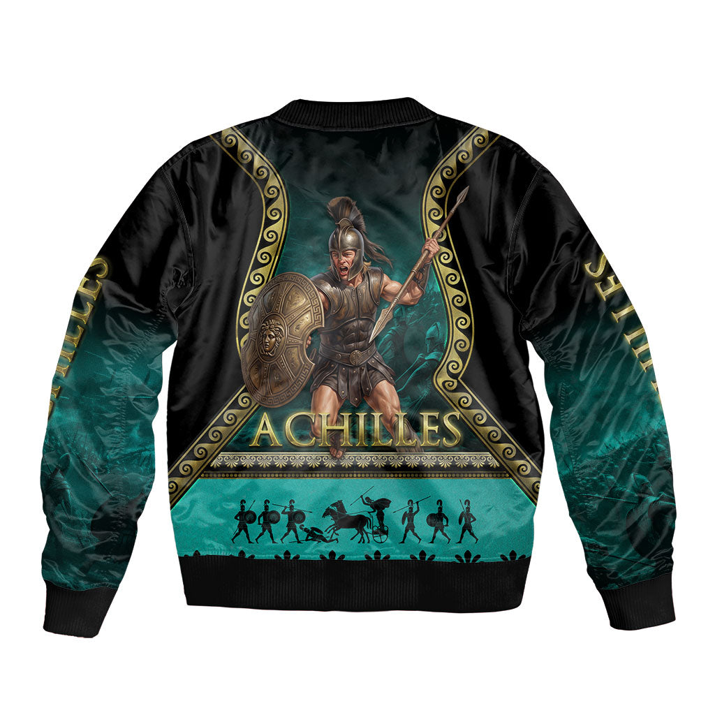 Achilles Greek Warrior Bomber Jacket Ancient Mythology Battle Graphic