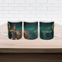 Achilles Greek Warrior Ceramic Mug Ancient Mythology Battle Graphic