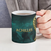 Achilles Greek Warrior Ceramic Mug Ancient Mythology Battle Graphic