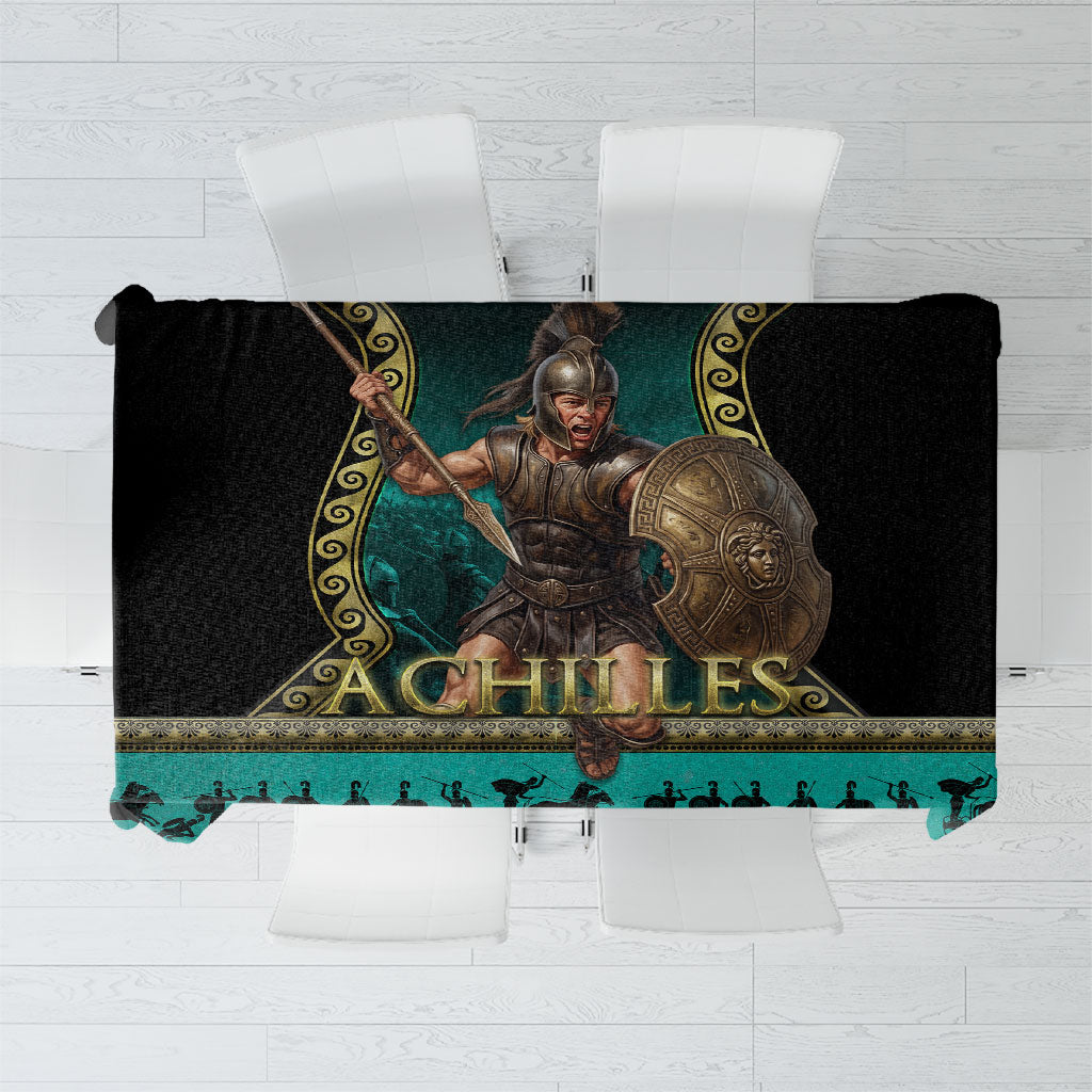 Achilles Greek Warrior Tablecloth Ancient Mythology Battle Graphic