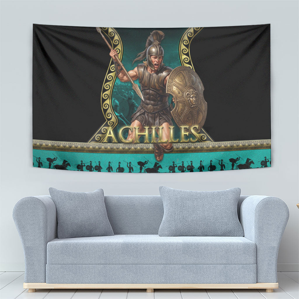Achilles Greek Warrior Tapestry Ancient Mythology Battle Graphic