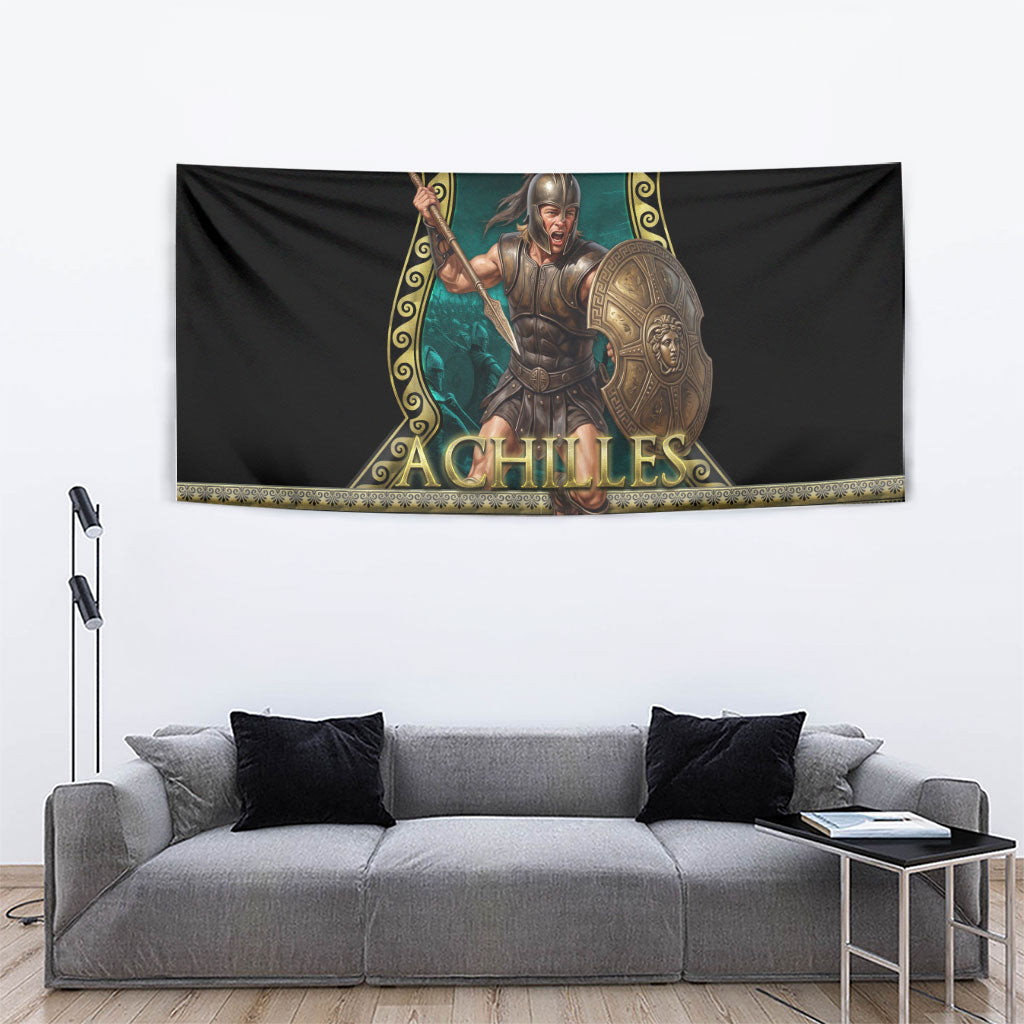 Achilles Greek Warrior Tapestry Ancient Mythology Battle Graphic