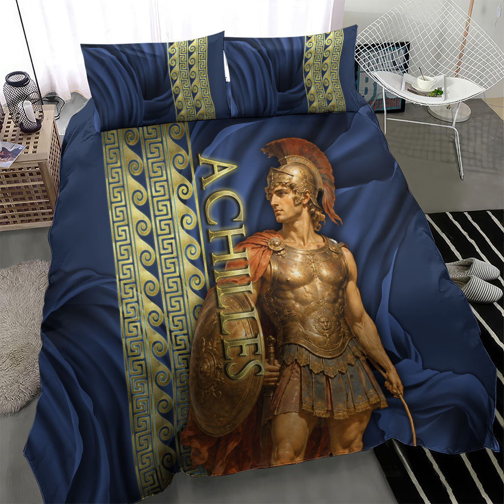 Achilles Greek Mythology Bedding Set Ancient Greece Warrior Trojan War Legend Classical Art