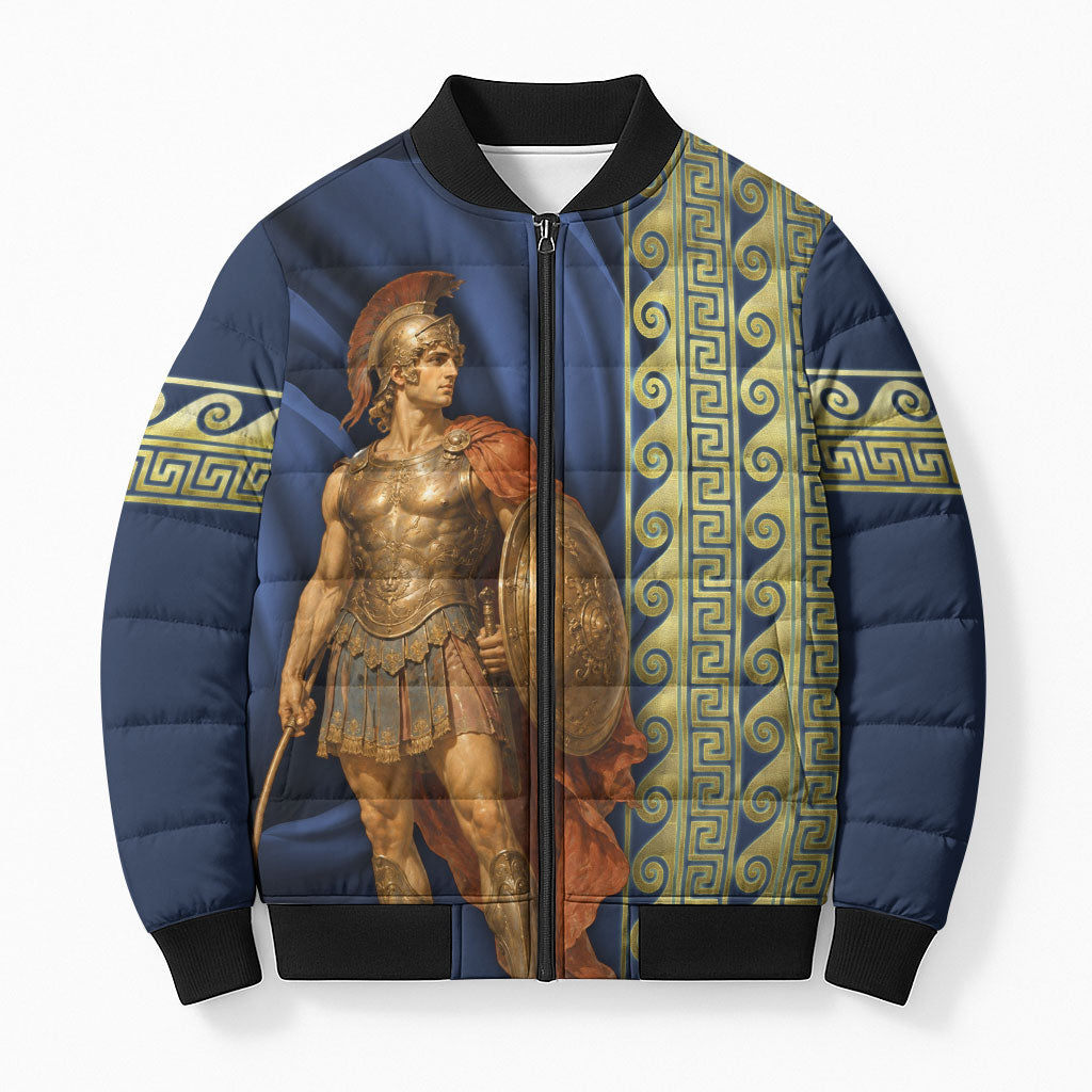Achilles Greek Mythology Bomber Puffer Jacket Ancient Greece Warrior Trojan War Legend Classical Art