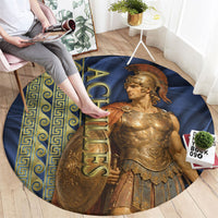 Achilles Greek Mythology Round Carpet Ancient Greece Warrior Trojan War Legend Classical Art