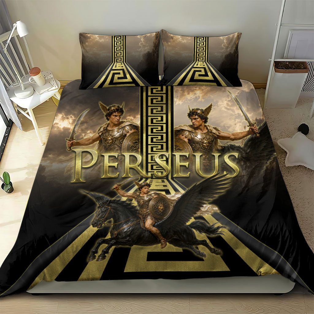 Perseus Greek Mythology Bedding Set Ancient Greece Warrior Legend Pegasus Classical Art