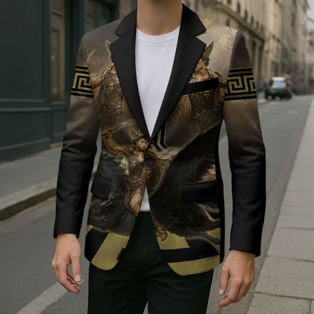 Perseus Greek Mythology Blazer Ancient Greece Warrior Legend Pegasus Classical Art