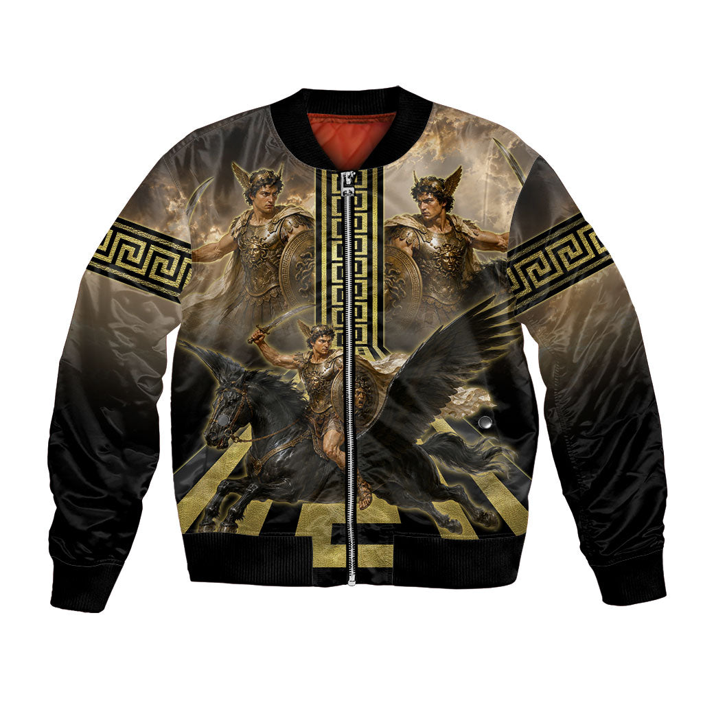 Perseus Greek Mythology Bomber Jacket Ancient Greece Warrior Legend Pegasus Classical Art