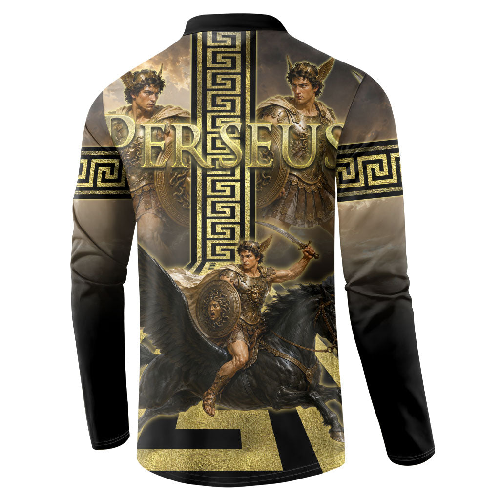 Perseus Greek Mythology Button Sweatshirt Ancient Greece Warrior Legend Pegasus Classical Art