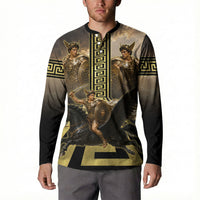 Perseus Greek Mythology Button Sweatshirt Ancient Greece Warrior Legend Pegasus Classical Art