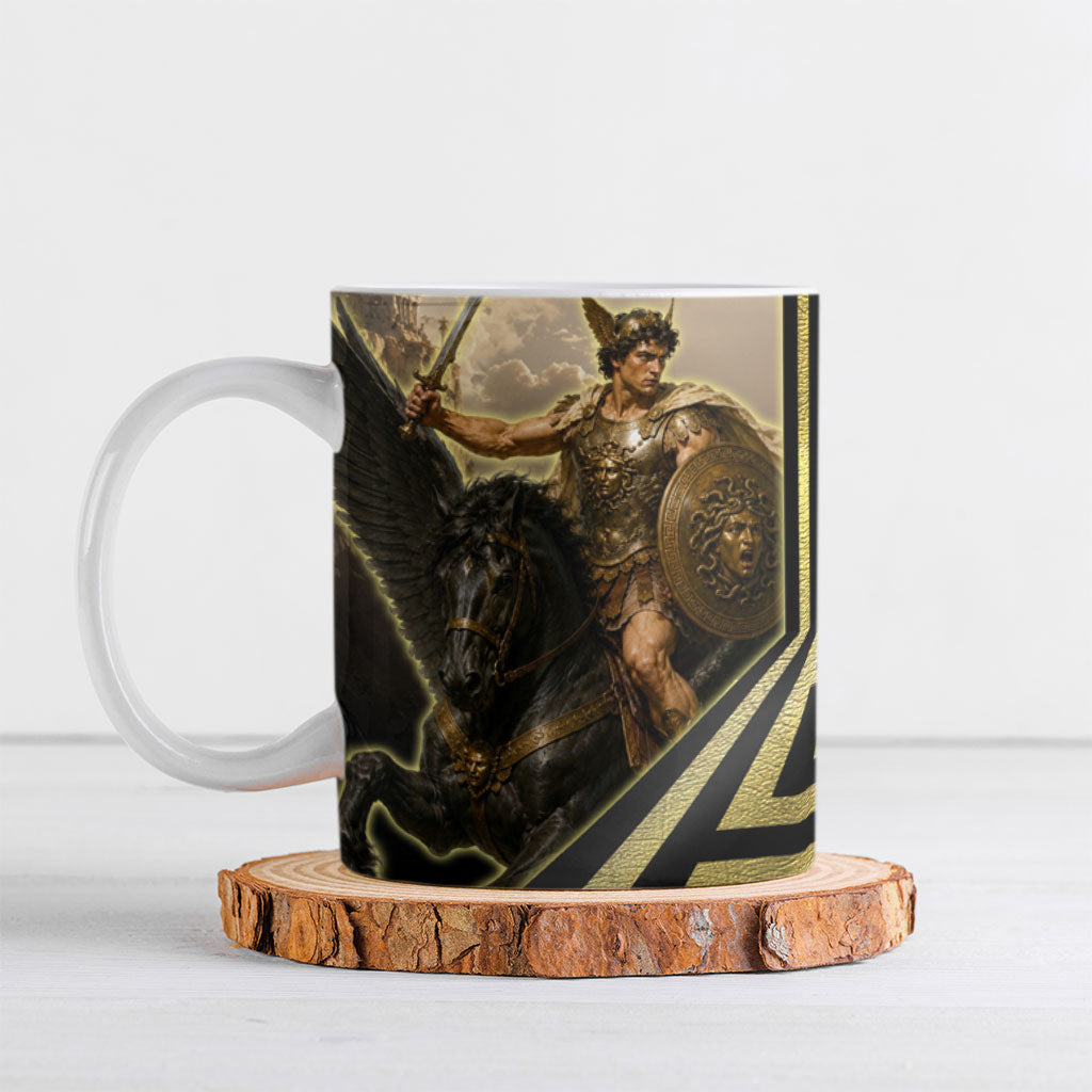 Perseus Greek Mythology Ceramic Mug Ancient Greece Warrior Legend Pegasus Classical Art