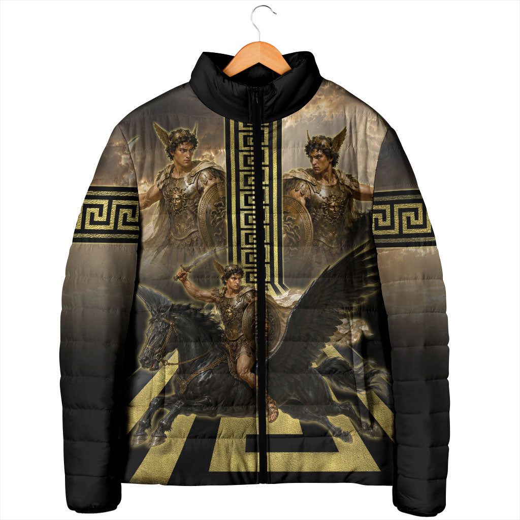 Perseus Greek Mythology Padded Jacket Ancient Greece Warrior Legend Pegasus Classical Art