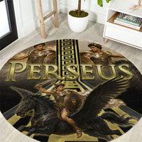 Perseus Greek Mythology Round Carpet Ancient Greece Warrior Legend Pegasus Classical Art