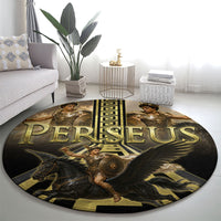 Perseus Greek Mythology Round Carpet Ancient Greece Warrior Legend Pegasus Classical Art