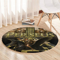 Perseus Greek Mythology Round Carpet Ancient Greece Warrior Legend Pegasus Classical Art